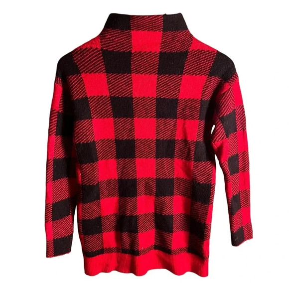 LOFT Womens Red & Black Buffalo Plaid Mock Neck Sweater Size XXSP holidays - Picture 6 of 10